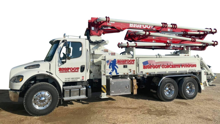 28 meter alliance pumping truck from bigfoot concrete in central texas