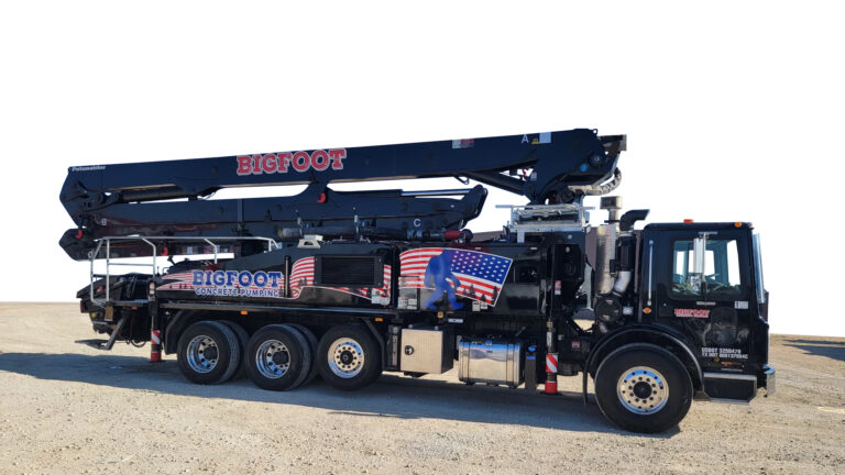 39 meter Putzmeister pumping truck from bigfoot concrete in central texas