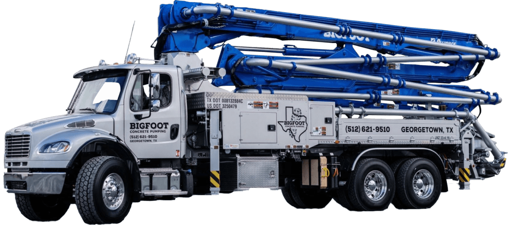 38 foot concrete pumping truck from bigfoot concrete in central texas