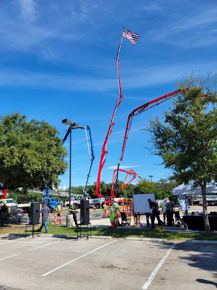 bigfoot concrete pumping with american flag